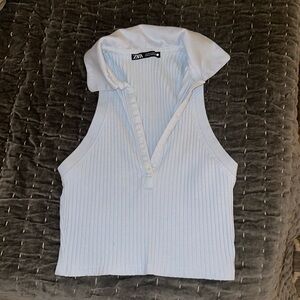 Zara crop collard top